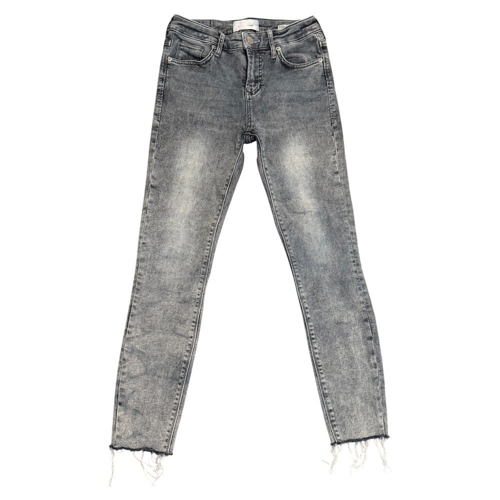 Dear John Womens Size 25 Blue Denim Distressed Straight Leg Gisele Skinny Jeans